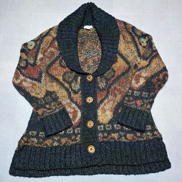 J. Jill Sweaters - J Jill Bloomsbury Cardigan Womens XS Petite Southwestern Aztec Shawl Collar